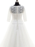 Modest Wedding Dresses,Wedding Dress with Sleeves,Aline Wedding Dress,WD00257