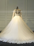 Modest Wedding Gown with Sleeves,Classic Wedding Gown,WD00392