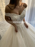 Off the Shoulder Ball Gown Wedding Dress,Princess Wedding Gown,WD00641