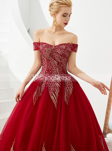 Off the Shoulder Prom Dresses,Princess Sweet 16 Dress for Teens,PD00454