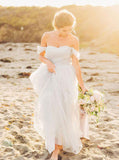Off the Shoulder Wedding Dresses,Tulle Wedding Dress,Simple Bridal Dress,WD00184