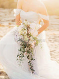 Off the Shoulder Wedding Dresses,Tulle Wedding Dress,Simple Bridal Dress,WD00184
