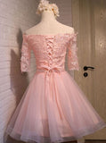 Peach Sweet 16 Dress,Off the Shoulder Sweet 16 Dress,Sweet 16 Dress with Short Sleeves,SW00020