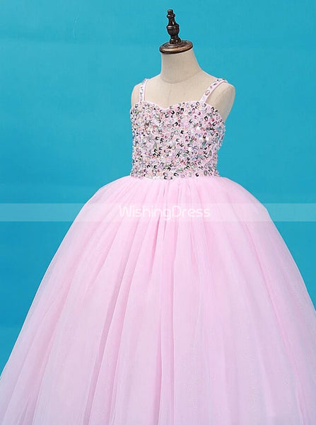 Pink Little Girls Party Dresses,Classic Ball Gown Dresses for Teens,GPD0033