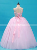 Pink Little Girls Party Dresses,Classic Ball Gown Dresses for Teens,GPD0033