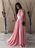 Pink Long Prom Dresses,Silk Like Satin Bridesmaid Dresses,Simple Bridesmaid Dress,PD00372