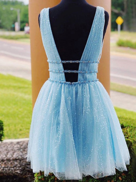 Blue Homecoming Dresses,Tulle Homecoming Dress,Short Homecoming Dress,HC00102