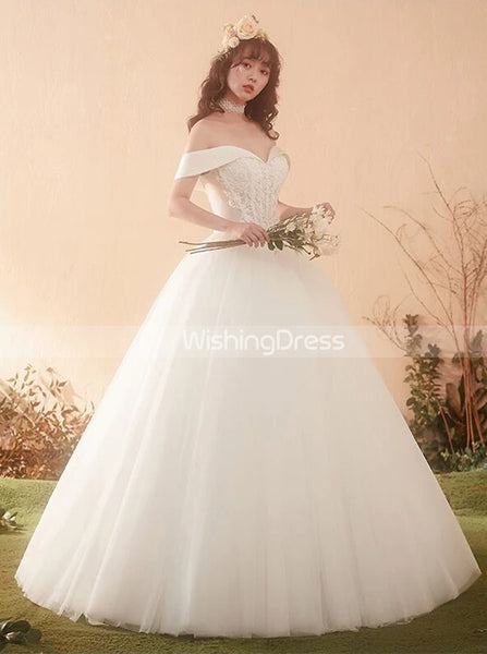 Princess Ball Gown Wedding Dresses,Off the Shoulder High Quality Wedding Gown,WD00412