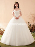 Princess Ball Gown Wedding Dresses,Off the Shoulder High Quality Wedding Gown,WD00412