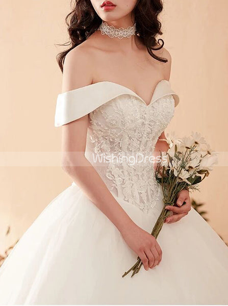 Princess Ball Gown Wedding Dresses,Off the Shoulder High Quality Wedding Gown,WD00412