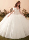 Princess Ball Gown Wedding Dresses,Off the Shoulder High Quality Wedding Gown,WD00412