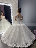 Princess Bridal Gown with Sleeves,Classic Ball Gown Wedding Dress,WD00647