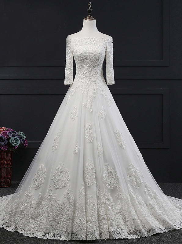 Princess Wedding Dress,Off the Shoulder Wedding Dress,Bridal Dress wit ...