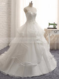 Princess Wedding Dresses,Ruffled Wedding Dress,Strapless Wedding Dress,WD00096