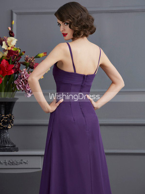 Purple mother of the bride dresses tea on sale length