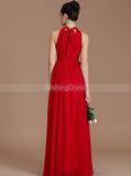 Red Bridesmaid Dresses,Chiffon Long Bridesmaid Dress,Bridesmaid Dress with Slit,BD00226