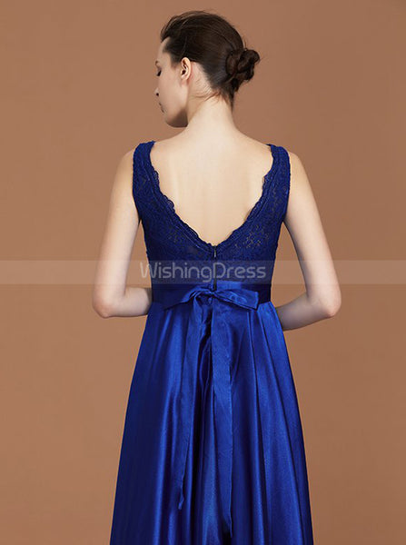 Royal Blue Bridesmaid Dresses,A-line Bridesmaid Dress,Satin Bridesmaid Dress,BD00237