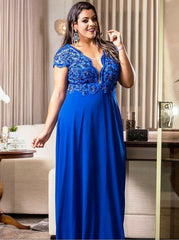 Royal Blue Plus Size Prom Dresses,Long Plus Size Prom Dress,Plus Size -  Wishingdress