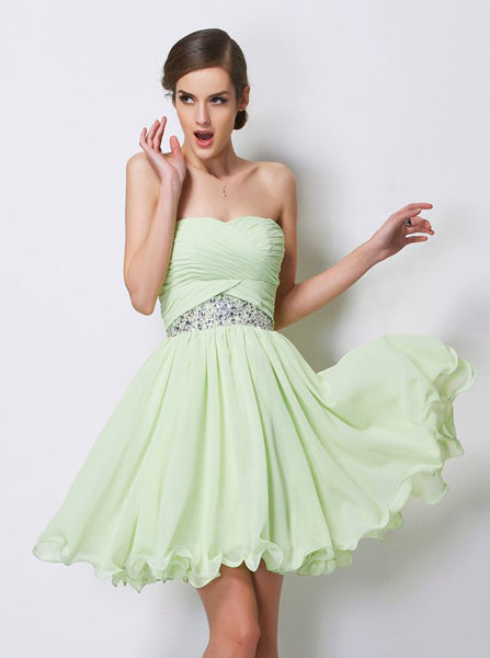 Sage Sweet 16 Dresses,Short Homecoming Dress,Chiffon Sweet 16 Dress,SW00037