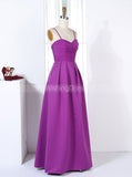 Satin Bridesmaid Dresses,Full Length Bridesmaid Dress,A-line Bridesmaid Dress,BD00281
