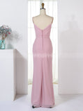 Sheath Bridesmaid Dresses,Bridesmaid Dress with Straps,Chiffon Bridesmaid Dress,BD00324