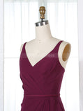 Sheath Bridesmaid Dresses,Burgundy Bridesmaid Dress,Long Bridesmaid Dress,BD00327