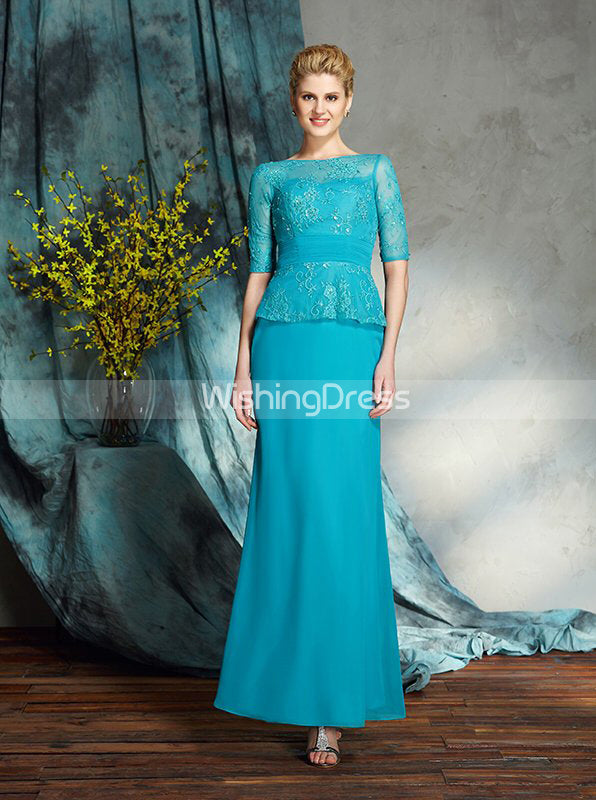 Sheath Mother of the Bride Dresses,Mother Dress with Sleeves,Long Wedd ...