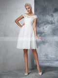 Short Wedding Dresses,Chiffon Wedding Dress,Beach Wedding Dress,WD00276