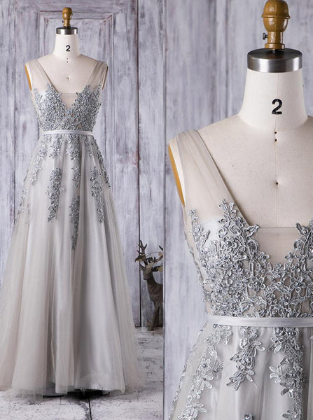 Silver A-line Bridesmaid Dresses,Gorgeous Mother Of The Bride Dress,BD00363