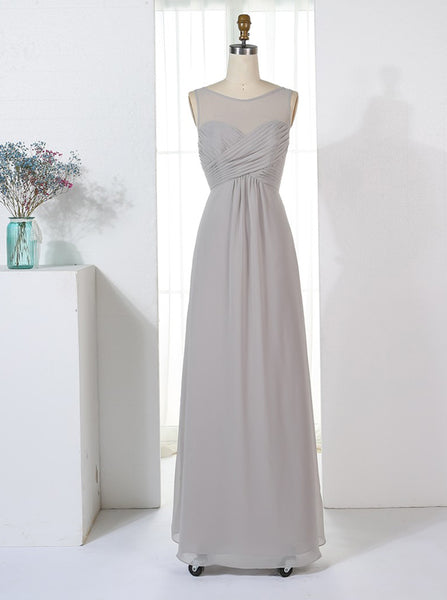 Silver Bridesmaid Dresses,Empire Waist Bridesmaid Dress,Elegant Bridesmaid Dress,BD00323