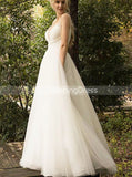 Simple Wedding Dress with Straps,Outdoor Wedding Dress,WD00433