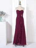 Spaghetti Straps Bridesmaid Dresses,Burgundy Bridesmaid Dress,Long Bridesmaid Dress,BD00326