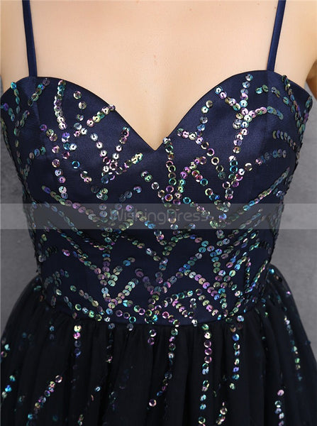 Spaghetti Straps Homecoming Dress,Beaded Homecoming Dress,Elegant Homecoming Dress,HC00126