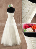 Strapless Floor Length Wedding Dresses,Simple Reception Wedding Dress,WD00594