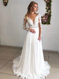 Summer Wedding Dress Chiffon,Boho Wedding Dress with Sleeves,WD00624