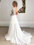 Summer Wedding Dress Chiffon,Boho Wedding Dress with Sleeves,WD00624