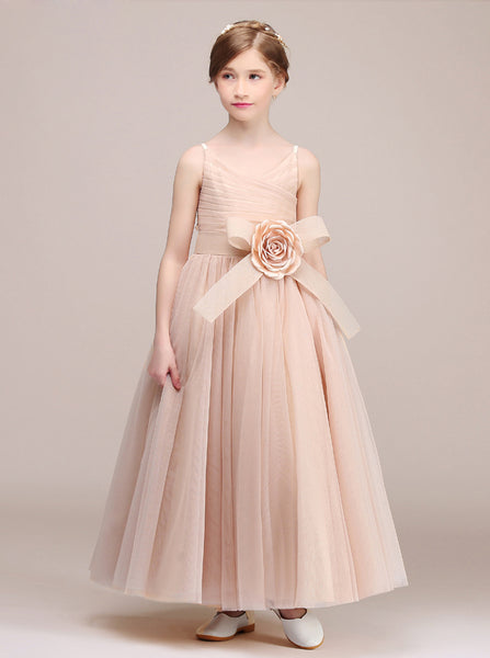 Tulle Long Junior Bridesmaid Dresses,Modest Junior Bridesmaid Dress,JB00039