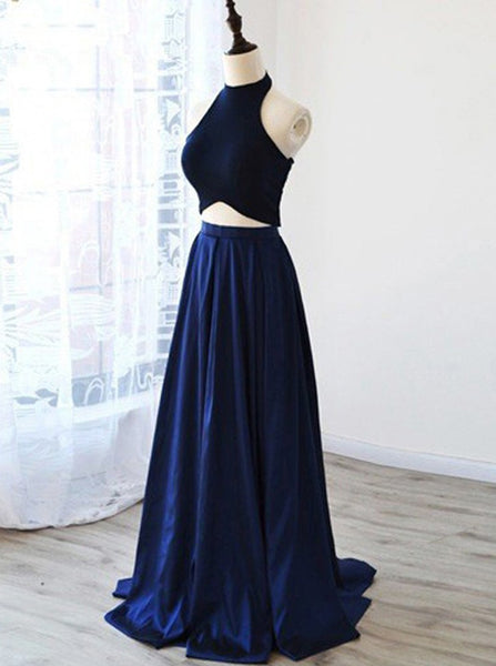 Two Piece Prom Dresses,Modest Prom Dress,Taffeta Prom Dress,Floor Length Prom Dress,PD00205