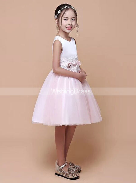 Two Tone Junior Bridesmaid Dress,Knee Length Birthday Party Dress,JB00071