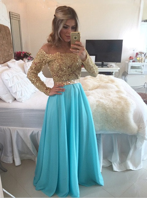 WaterMelon Prom Dresses,Prom Dress with Sleeves,Long Prom Dress,PD0033 ...