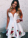 White Homecoming Dresses,Sweetheart Neckline Homecoming Dress,Simple Homecoming Dress,HC00184